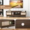Costway Wooden TV Stand for TVs up to 65" with Storage Adjustable Shelf & Sliding Doors Walnut